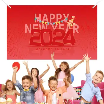 Šťastný Nový Rok 2024 Pozadie 5X3Ft Ohňostroj Dekorácie Photo Booth Rekvizity Retro Party Láskavosti výtvarná Fotografia Pozadie